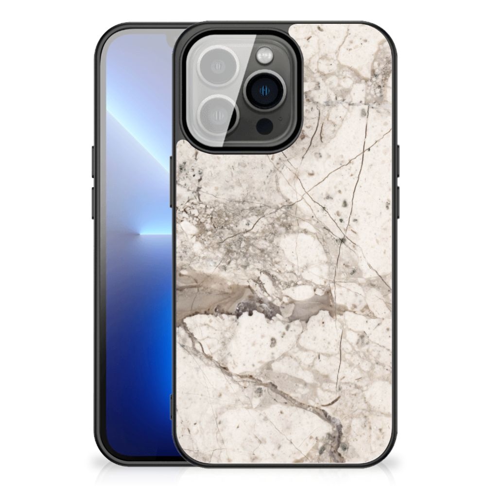iPhone 13 Pro Max Marmeren Print Telefoonhoesje Marmer Beige