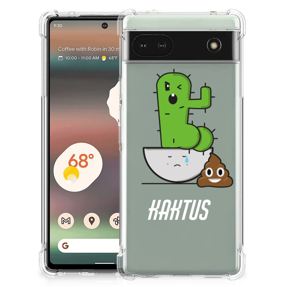Google Pixel 6A Stevig Bumper Hoesje Cactus Poo