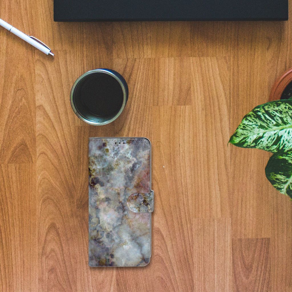 Samsung Galaxy S21 Ultra Bookcase Marmer Grijs