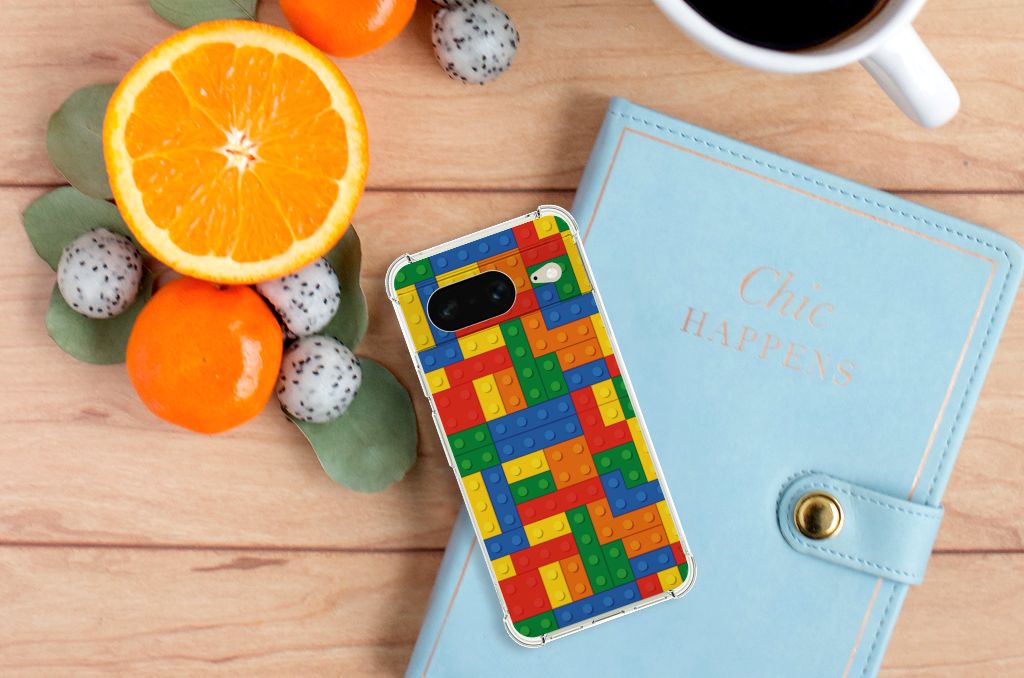 Google Pixel 8 Doorzichtige Silicone Hoesje Blokken B2C Telecom