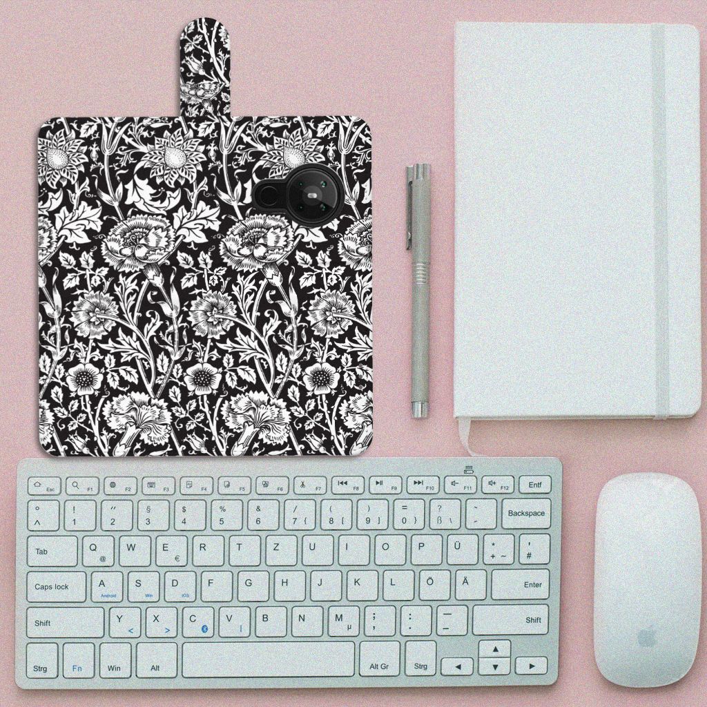 Nokia 5.3 Hoesje Black Flowers