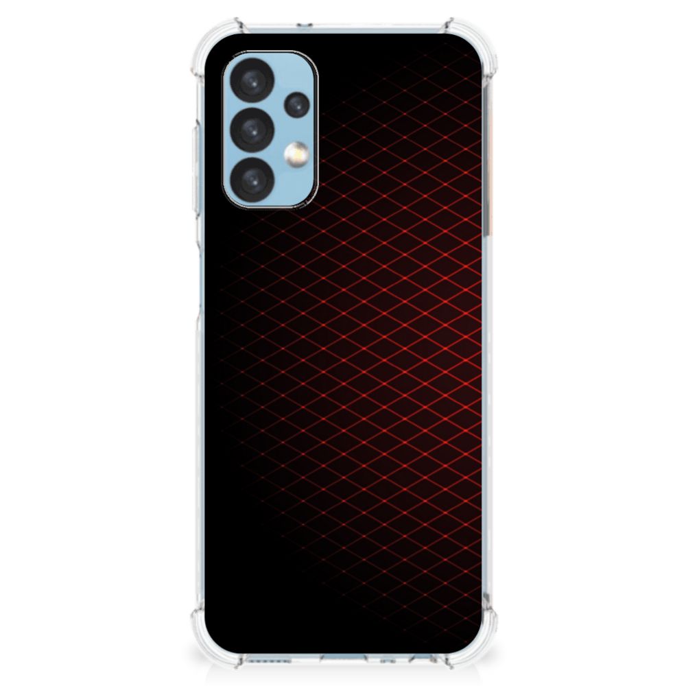 Samsung Galaxy A13 (4G) Doorzichtige Silicone Hoesje Geruit Rood B2C Telecom