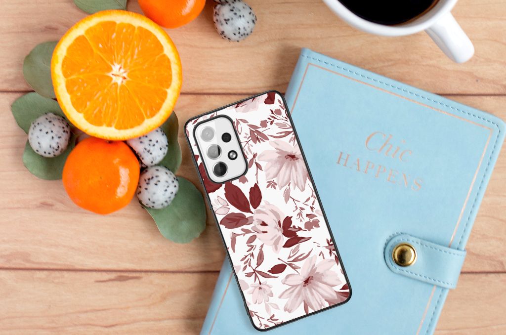 Kleurrijke Telefoonhoesje Samsung Galaxy A73 Watercolor Flowers B2C Telecom