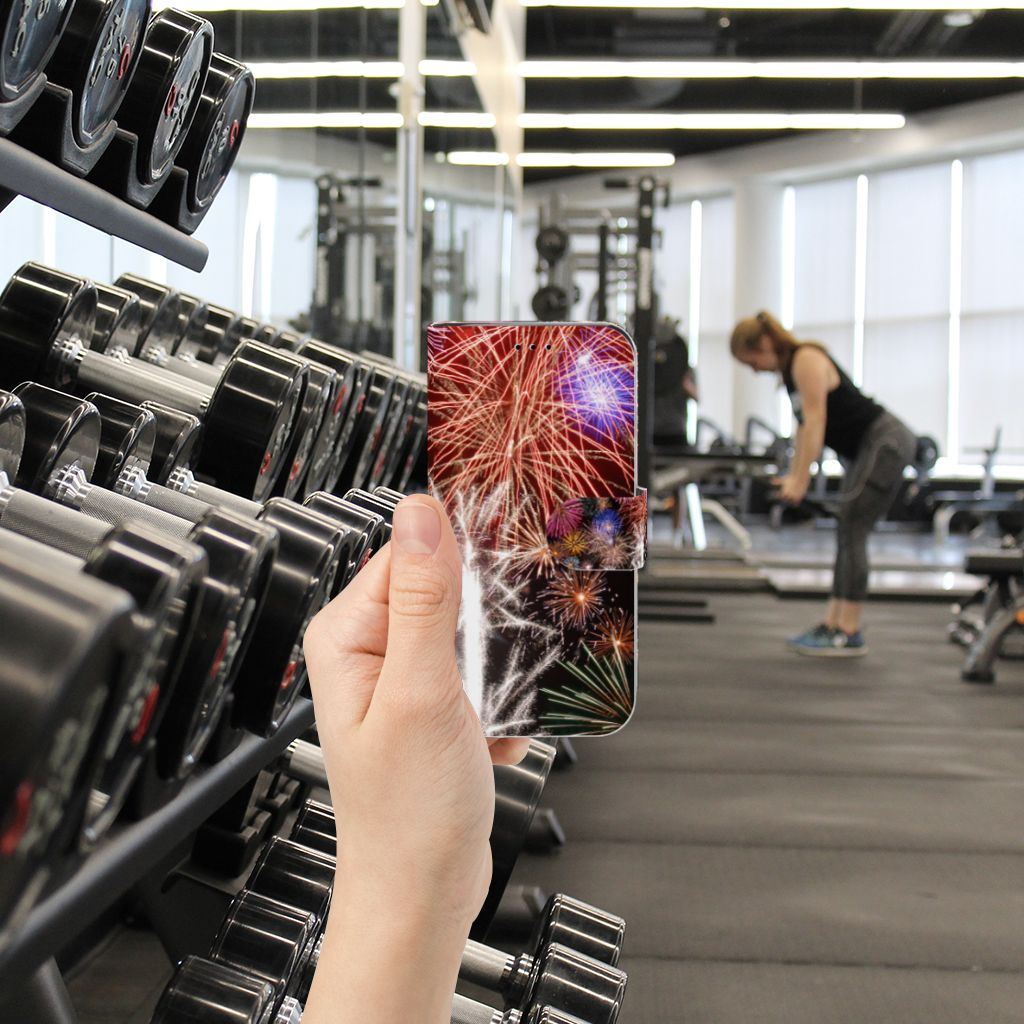 Apple iPhone X | Xs Wallet Case met Pasjes Vuurwerk