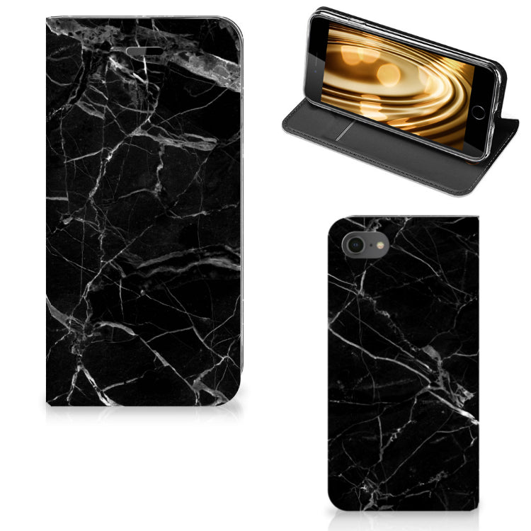 iPhone 7 | 8 | SE (2020) | SE (2022) Standcase Marmer Zwart - Origineel Cadeau Vader