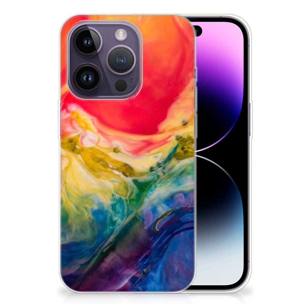 Hoesje maken Apple iPhone 14 Pro Watercolor Dark