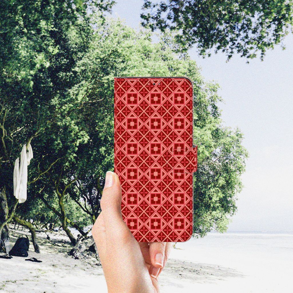 Samsung Galaxy A13 (4G) Telefoon Hoesje Batik Rood