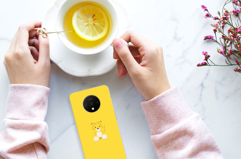 OnePlus 7T Telefoonhoesje met Naam Baby Leopard