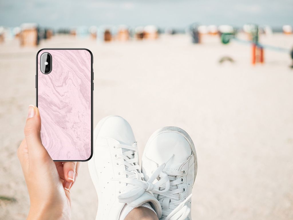 iPhone X | Xs Marmeren Print Telefoonhoesje Marble Pink - Origineel Cadeau Vriendin B2C Telecom