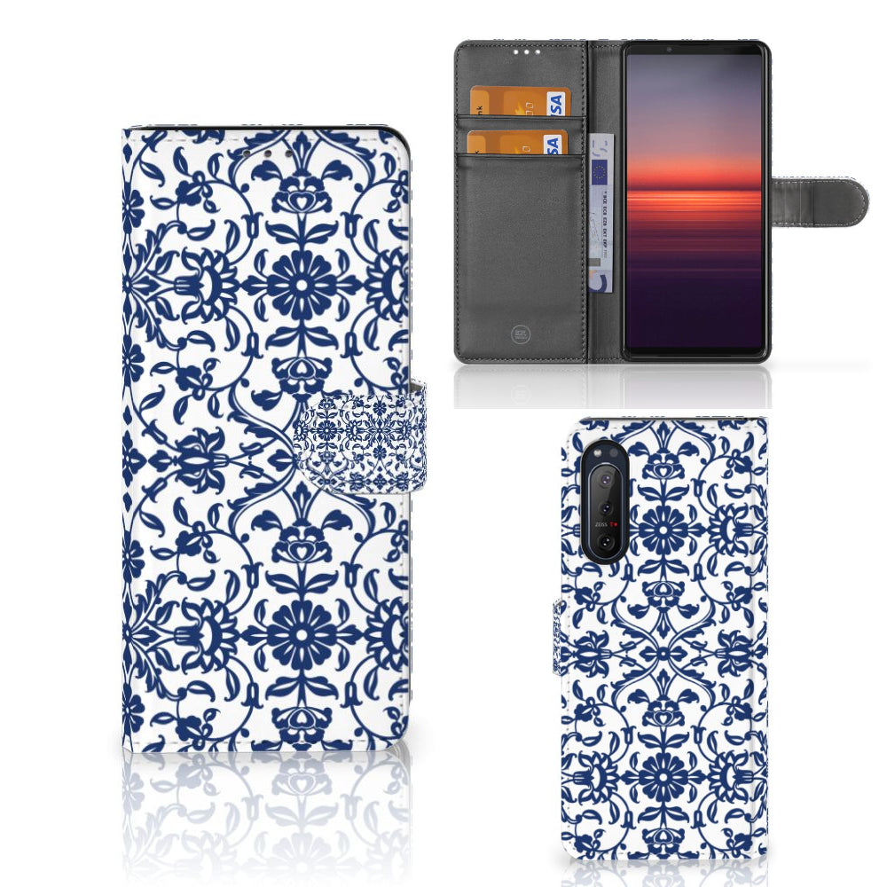 Sony Xperia 5II Hoesje Flower Blue