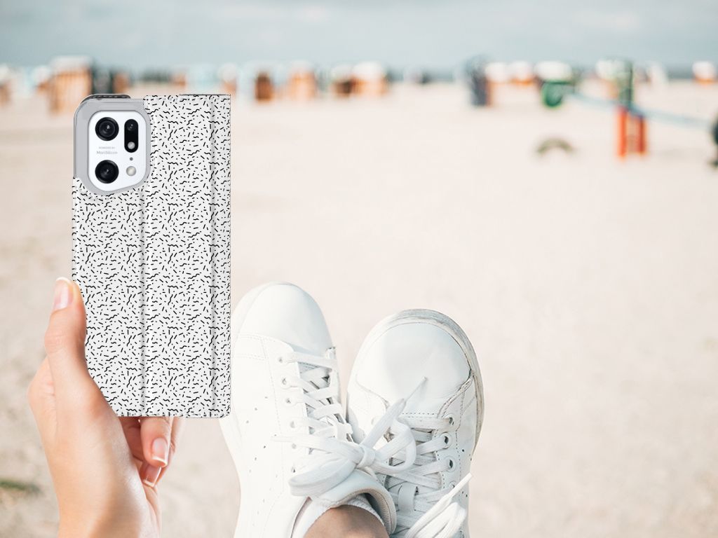 OPPO Find X5 Pro Hoesje met Magneet Stripes Dots - B2C Telecom