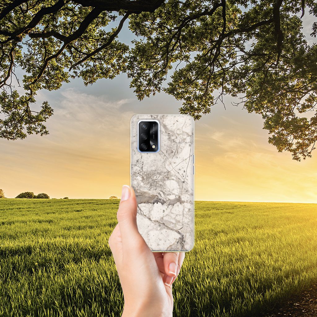 OPPO A74 4G TPU Siliconen Hoesje Marmer Beige B2C Telecom