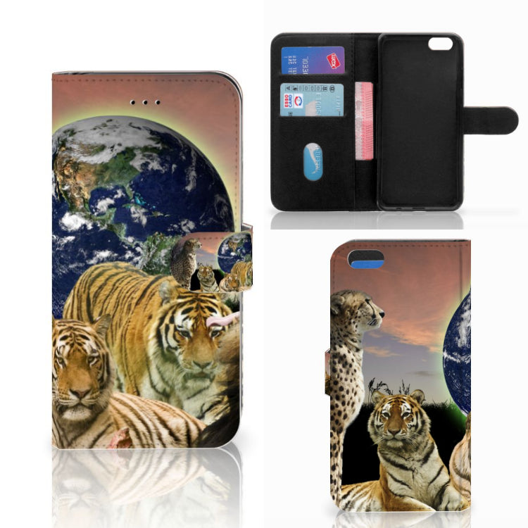 Apple iPhone 7 Plus | 8 Plus Telefoonhoesje met Pasjes Roofdieren