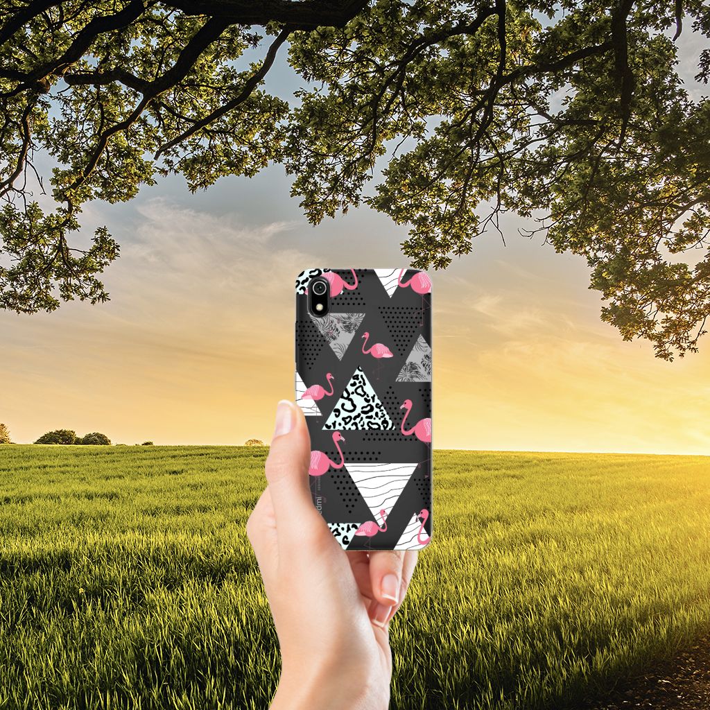 Xiaomi Redmi 7A TPU Hoesje Flamingo Triangle