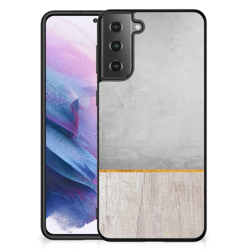 Samsung Galaxy S21 Plus Houten Print Telefoonhoesje Wood Concrete B2C Telecom
