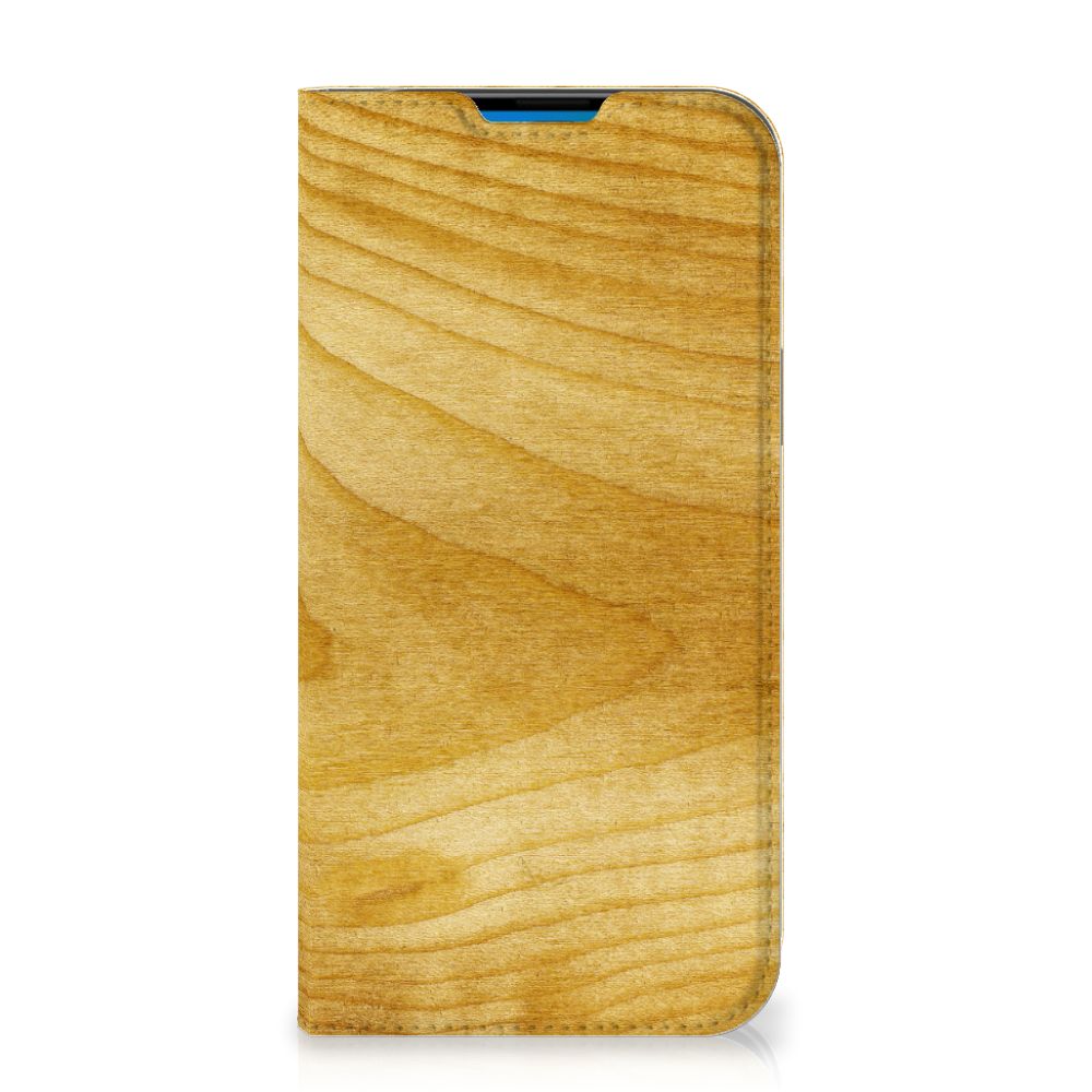 iPhone 14 Pro Max Book Wallet Case Licht Hout - B2C Telecom