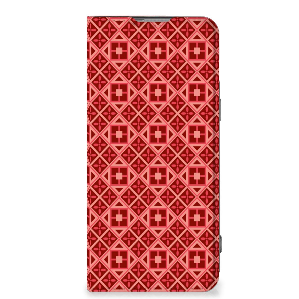 OnePlus Nord 2T Hoesje met Magneet Batik Rood - B2C Telecom