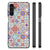 Samsung Galaxy A14 5G Marmeren Print Telefoonhoesje Tiles Color in kleurrijk tegelmotief en zwart frame.