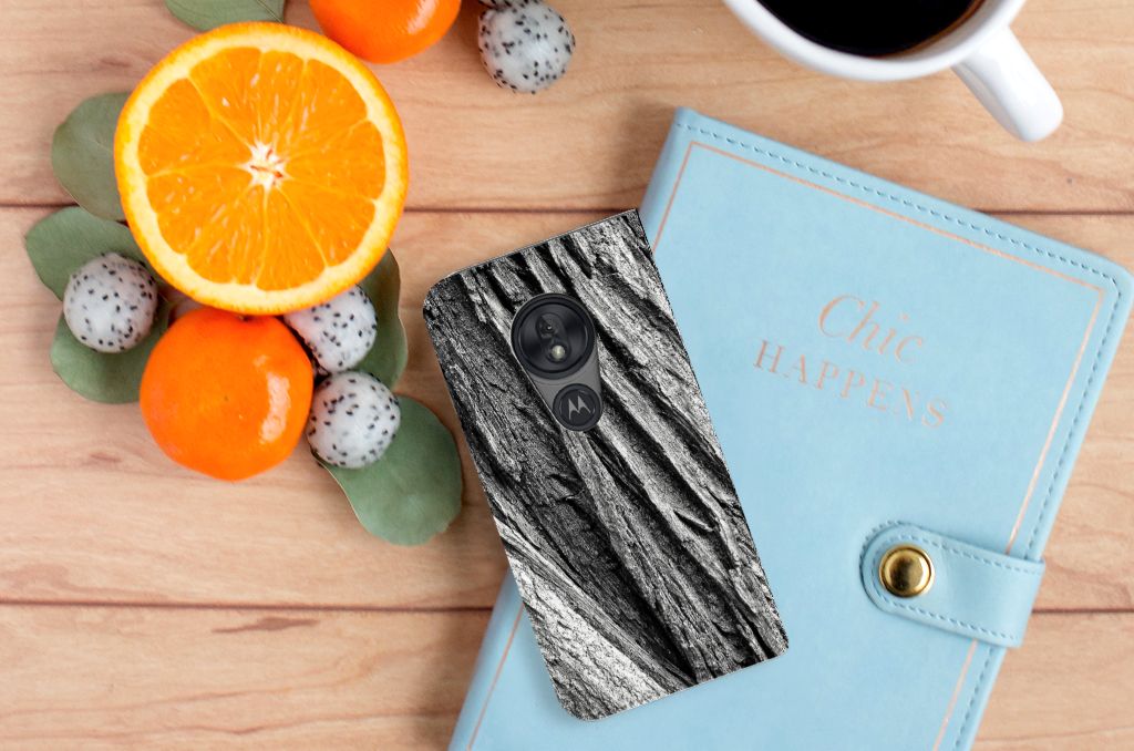 Book Wallet Case Motorola Moto G7 Play Boomschors Grijs - B2C Telecom
