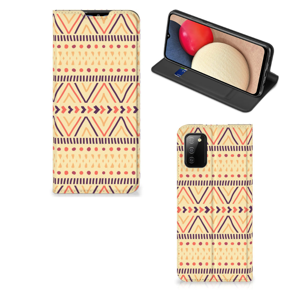 Samsung Galaxy M02s | A02s Hoesje met Magneet Aztec Yellow
