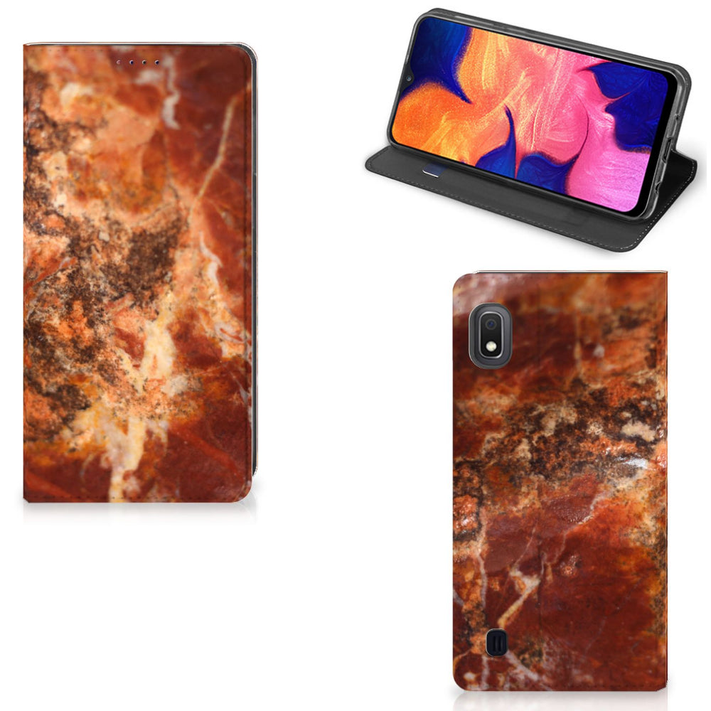 Samsung Galaxy A10 Standcase Marmer Bruin