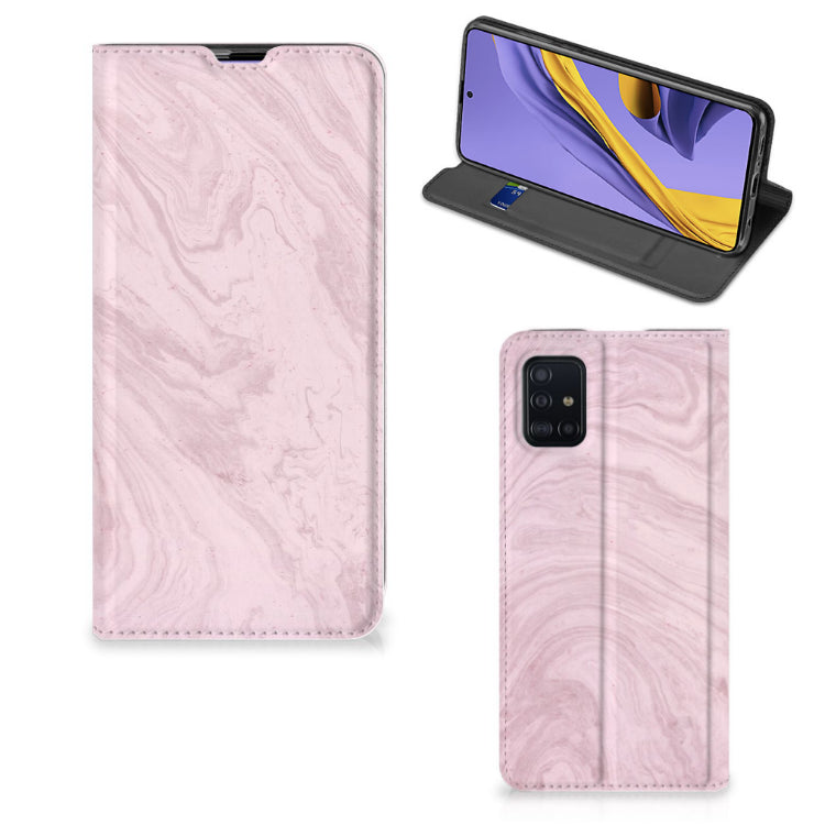 Samsung Galaxy A51 Standcase Marble Pink - Origineel Cadeau Vriendin