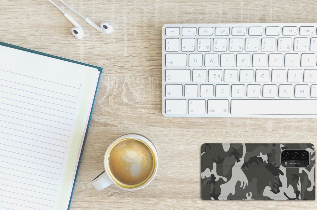 OPPO A54 5G | A74 5G | A93 5G Hoesje met Magneet Army Light - B2C Telecom