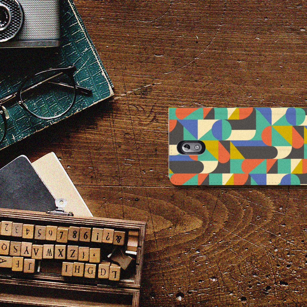 Nokia 3.1 (2018) Hoesje met Magneet Funky Retro