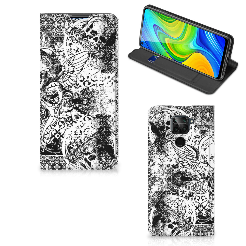Mobiel BookCase Xiaomi Redmi Note 9 Skulls Angel - B2C Telecom