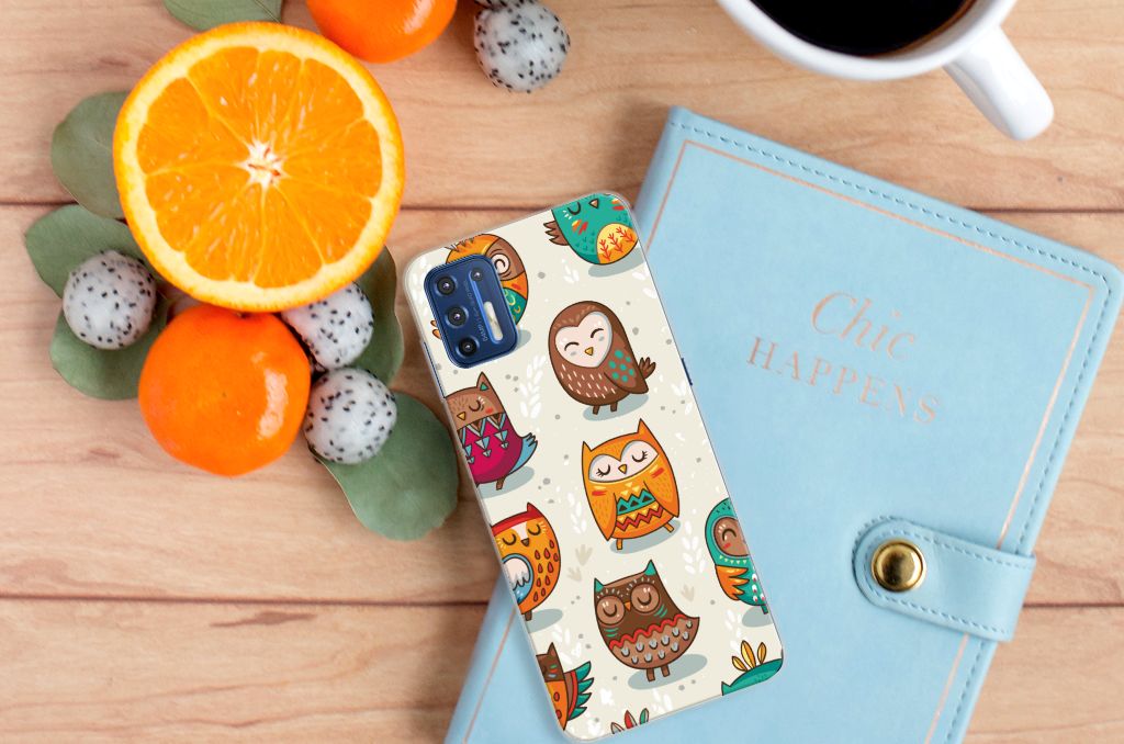 Motorola Moto G9 Plus TPU Hoesje Vrolijke Uilen B2C Telecom
