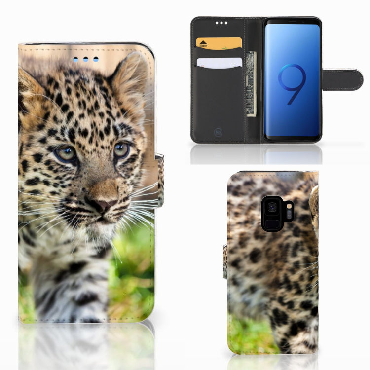 Samsung Galaxy S9 Telefoonhoesje met Pasjes Baby Luipaard