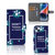 iPhone 15 Plus Portemonnee Hoesje Flowers Blue DTMP met bloemen ontwerp en tekst 'DON'T TOUCH MY PHONE'.