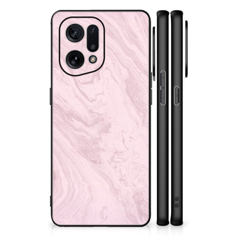 OPPO Find X5 Marmeren Print Telefoonhoesje Marble Pink - Origineel Cadeau Vriendin B2C Telecom