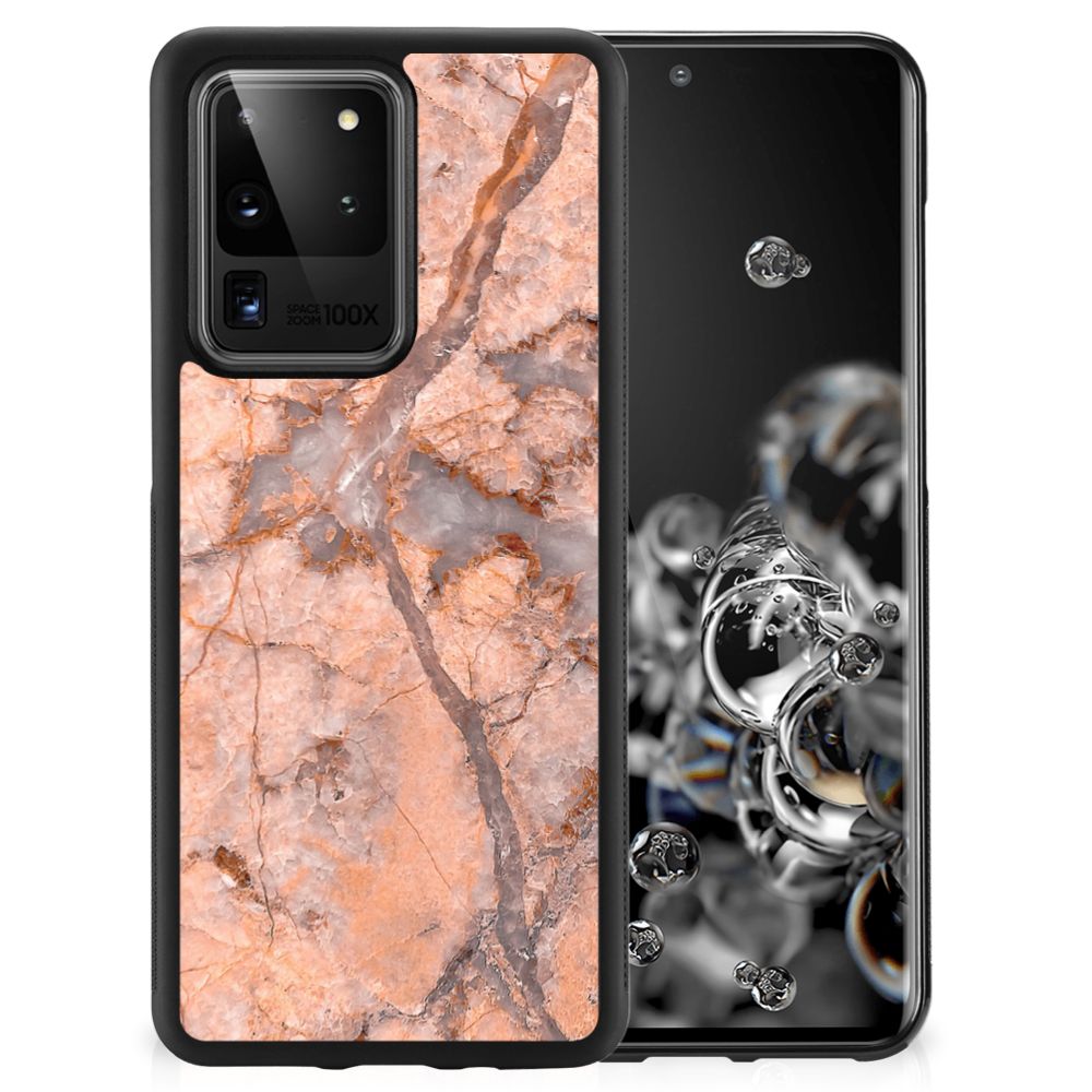 Samsung Galaxy S20 Ultra Gripcase Marmer Oranje