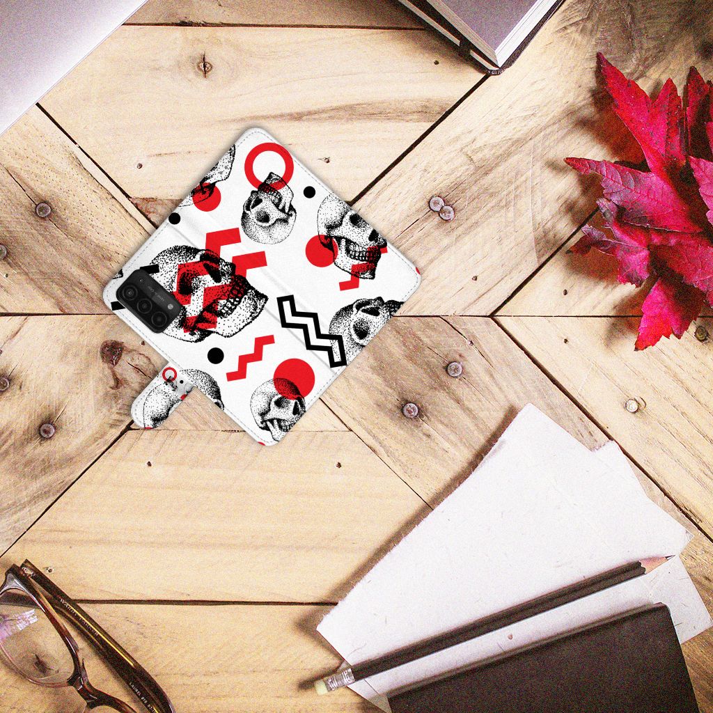 Telefoonhoesje met Naam OPPO A54 5G | A74 5G | A93 5G Skull Red