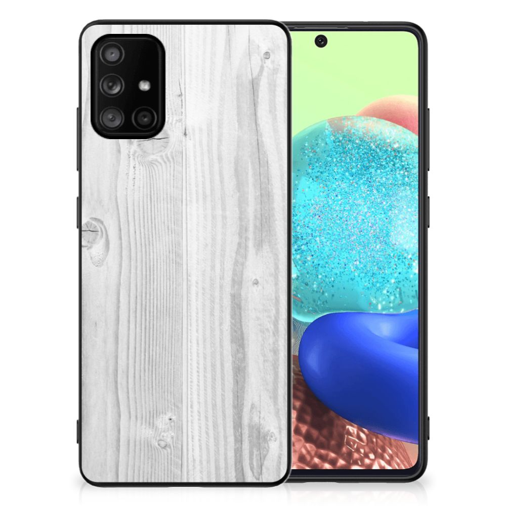 Samsung Galaxy A71 Houten Print Telefoonhoesje White Wood