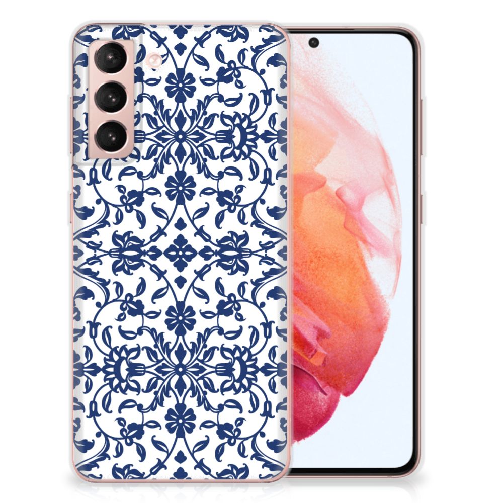 Samsung Galaxy S21 TPU Case Flower Blue