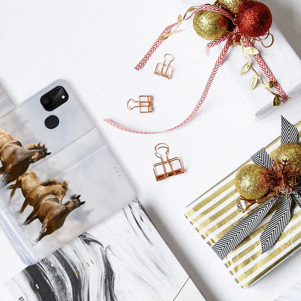 Samsung Galaxy M21 | M30s Telefoonhoesje met Pasjes Paarden