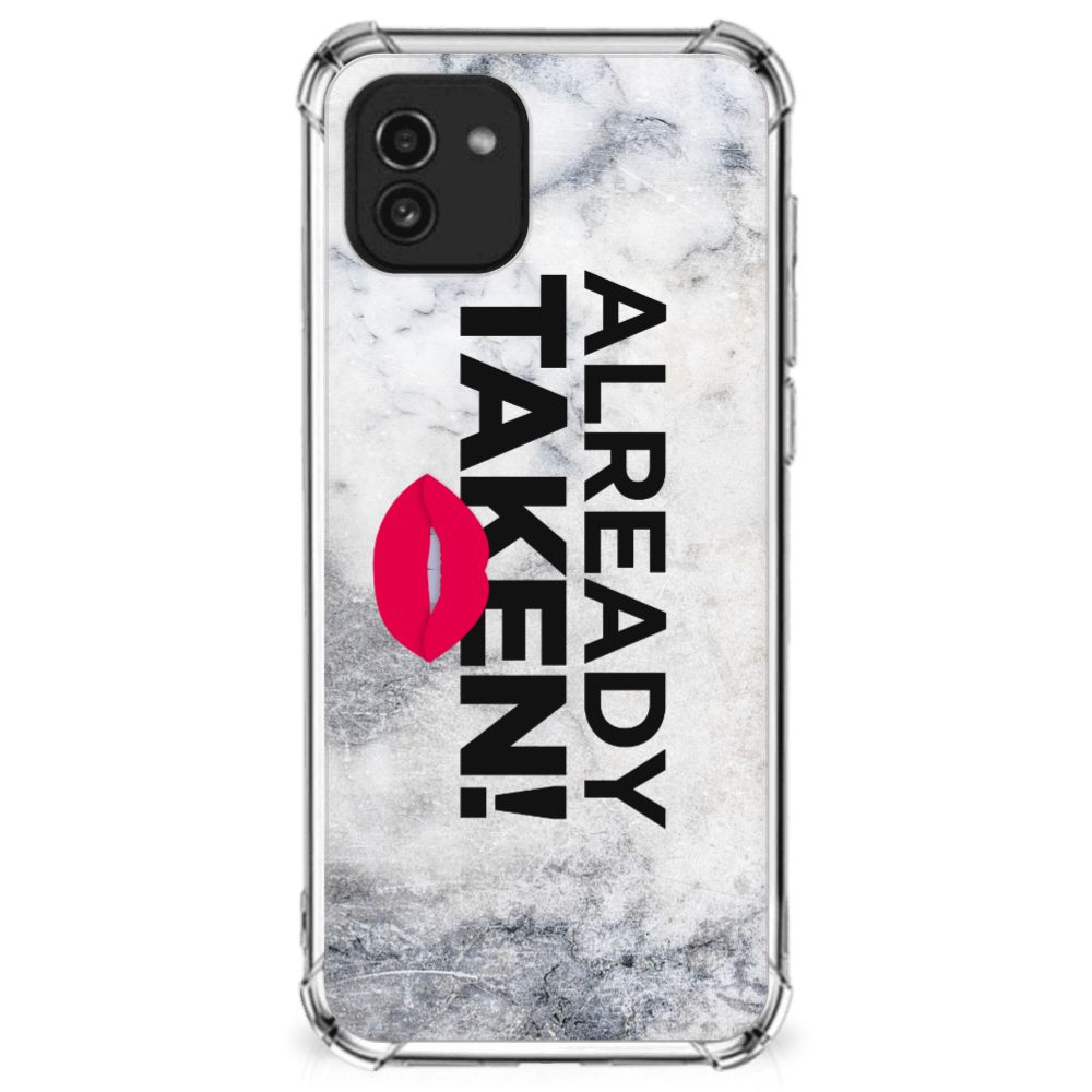Samsung Galaxy A03 Telefoonhoesje met tekst Already Taken White B2C Telecom