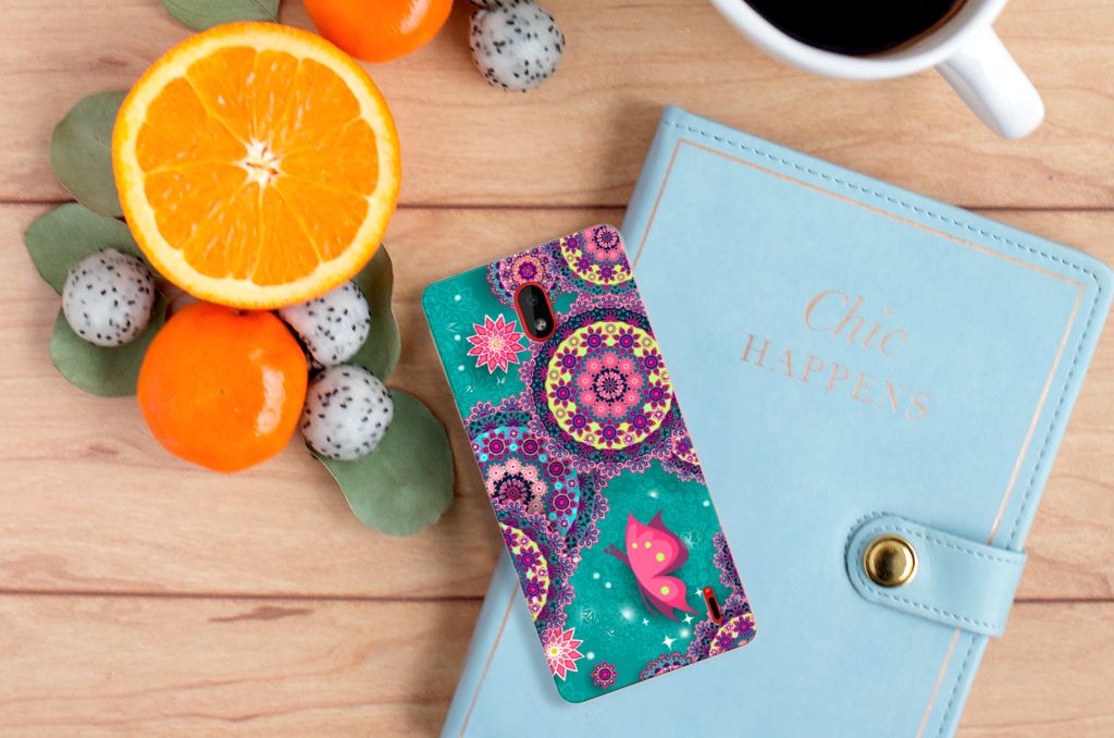 Nokia 1 Plus Hoesje maken Cirkels en Vlinders