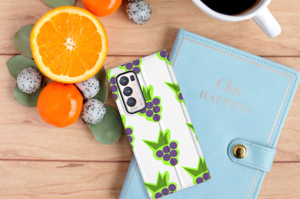 OPPO Find X3 Neo Flip Style Cover Druiven - B2C Telecom