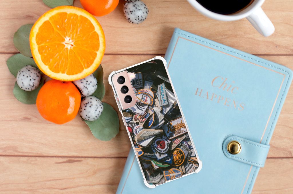 Samsung Galaxy S21 FE Anti-shock Hoesje met foto Badges B2C Telecom