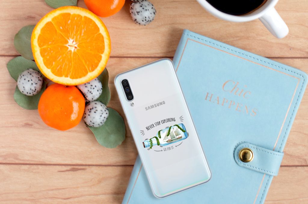 Samsung Galaxy A50 Telefoonhoesje met Naam Boho Bottle
