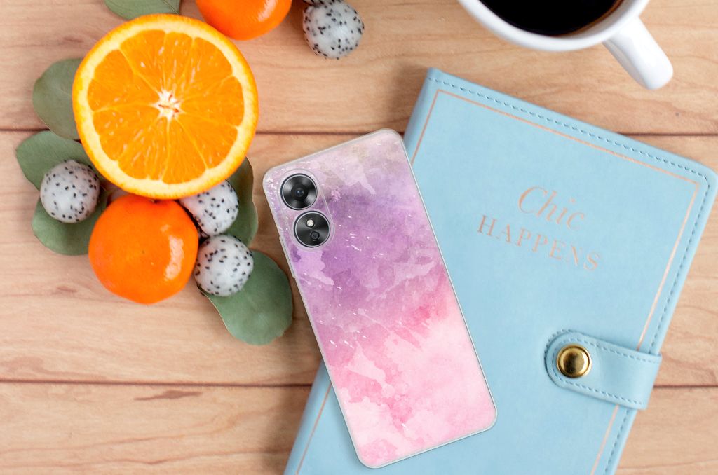 Hoesje maken OPPO A17 Pink Purple Paint B2C Telecom