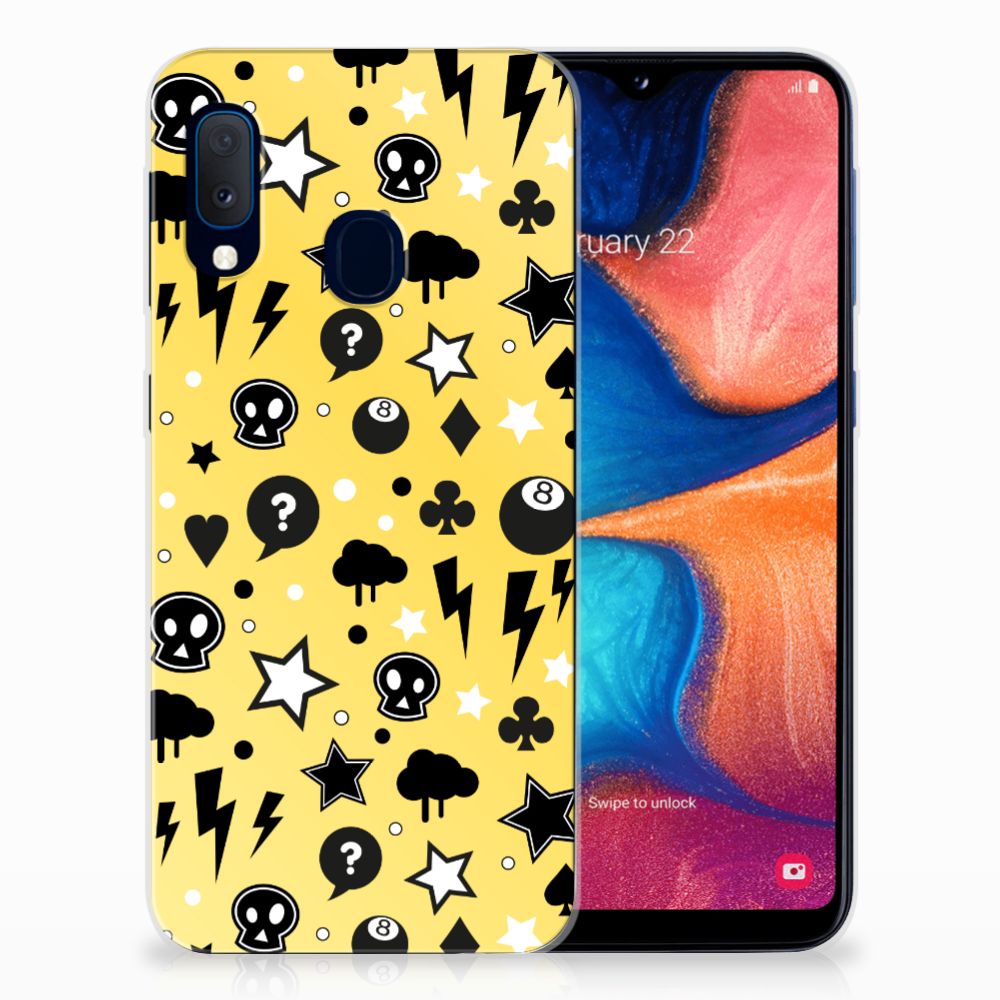 Silicone Back Case Samsung Galaxy A20e Punk Geel