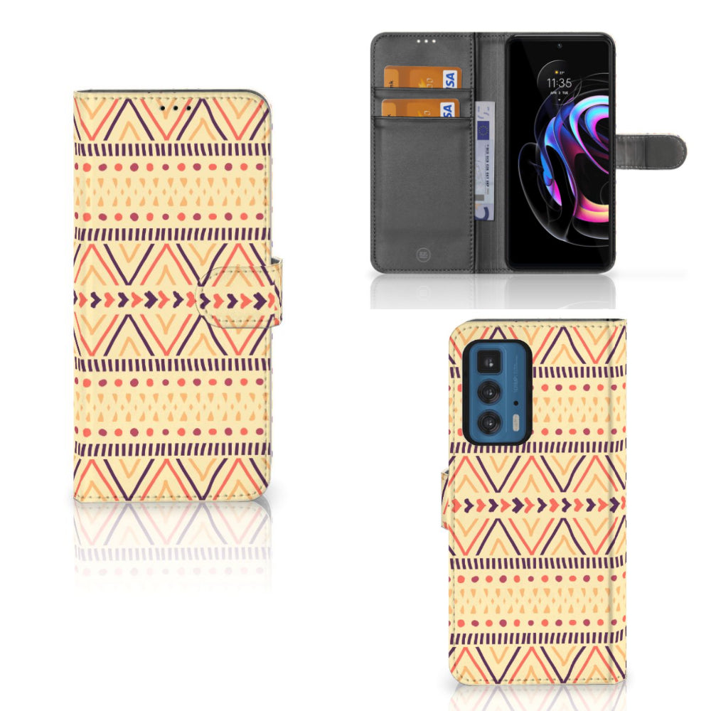 Motorola Edge 20 Pro Telefoon Hoesje Aztec Yellow