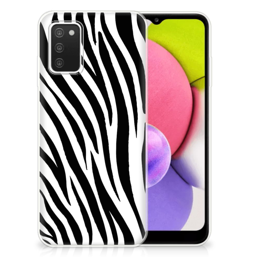 Samsung Galaxy A03S TPU Hoesje Zebra