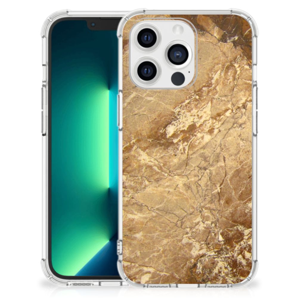 iPhone 13 Pro Max Anti-Shock Hoesje Marmer Creme - B2C Telecom