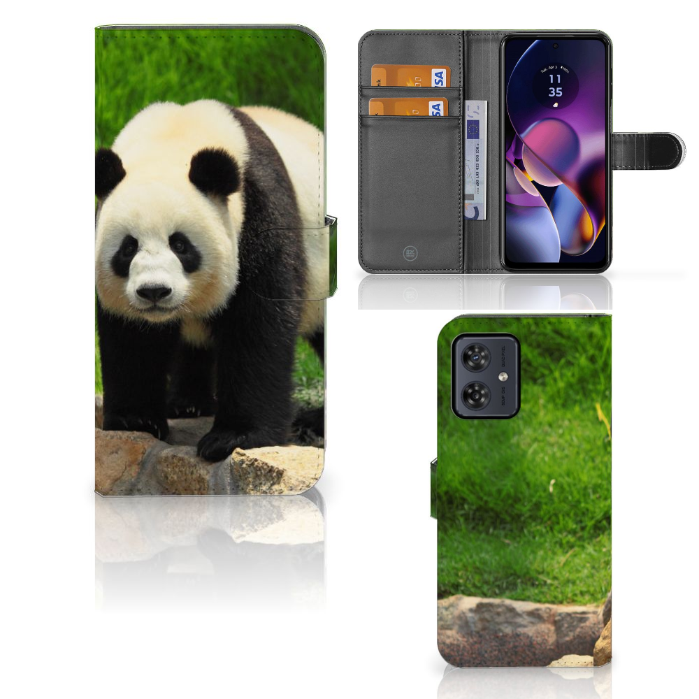 Motorola Moto G54 Telefoonhoesje met Pasjes Panda