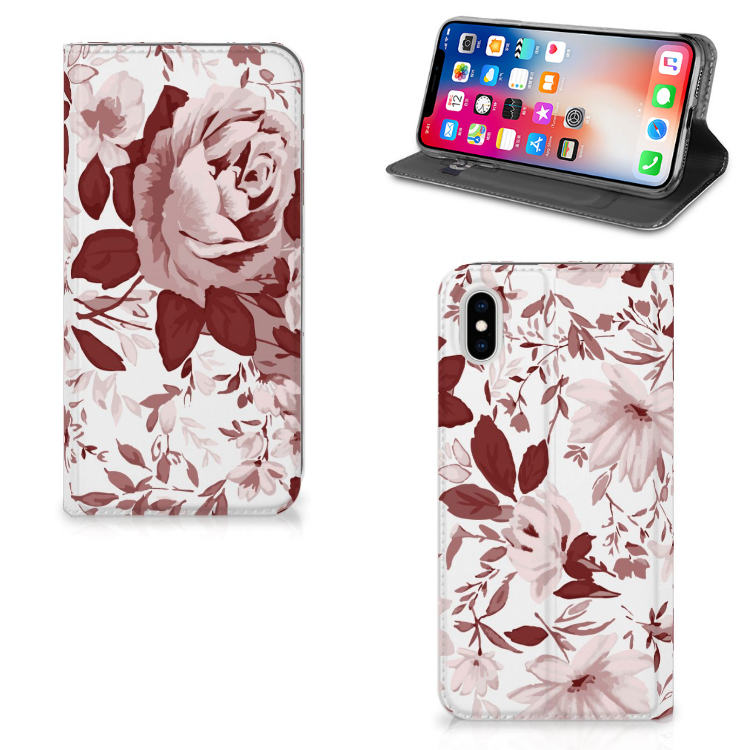 Bookcase Apple iPhone Xs Max Watercolor Flowers